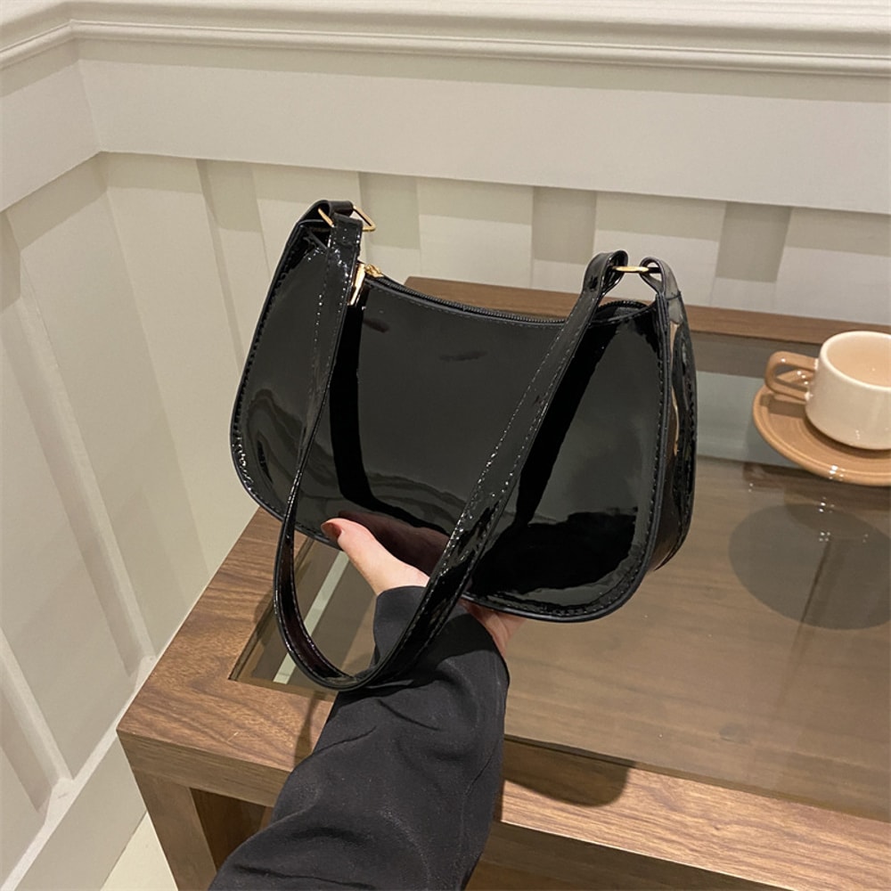 Stylish PU Leather Shoulder Bag For Women Casual Designer Hobos Underarm Handbag 7