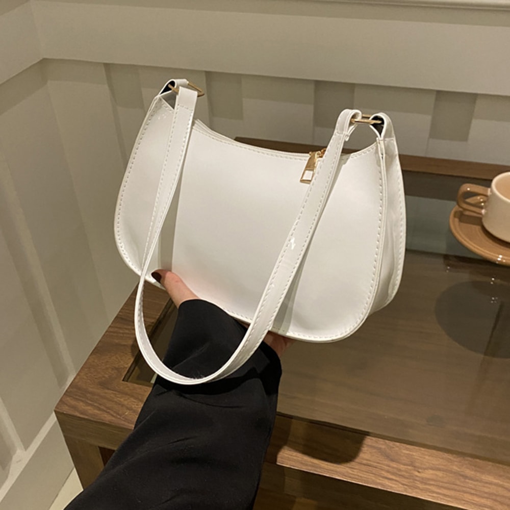 Stylish PU Leather Shoulder Bag For Women Casual Designer Hobos Underarm Handbag 8