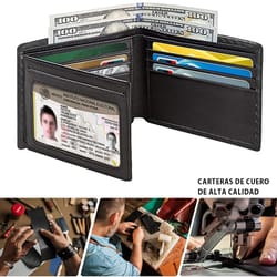 slim minimalist tri-fold wallet carbon fiber rfid blocking men's wallet with id holder