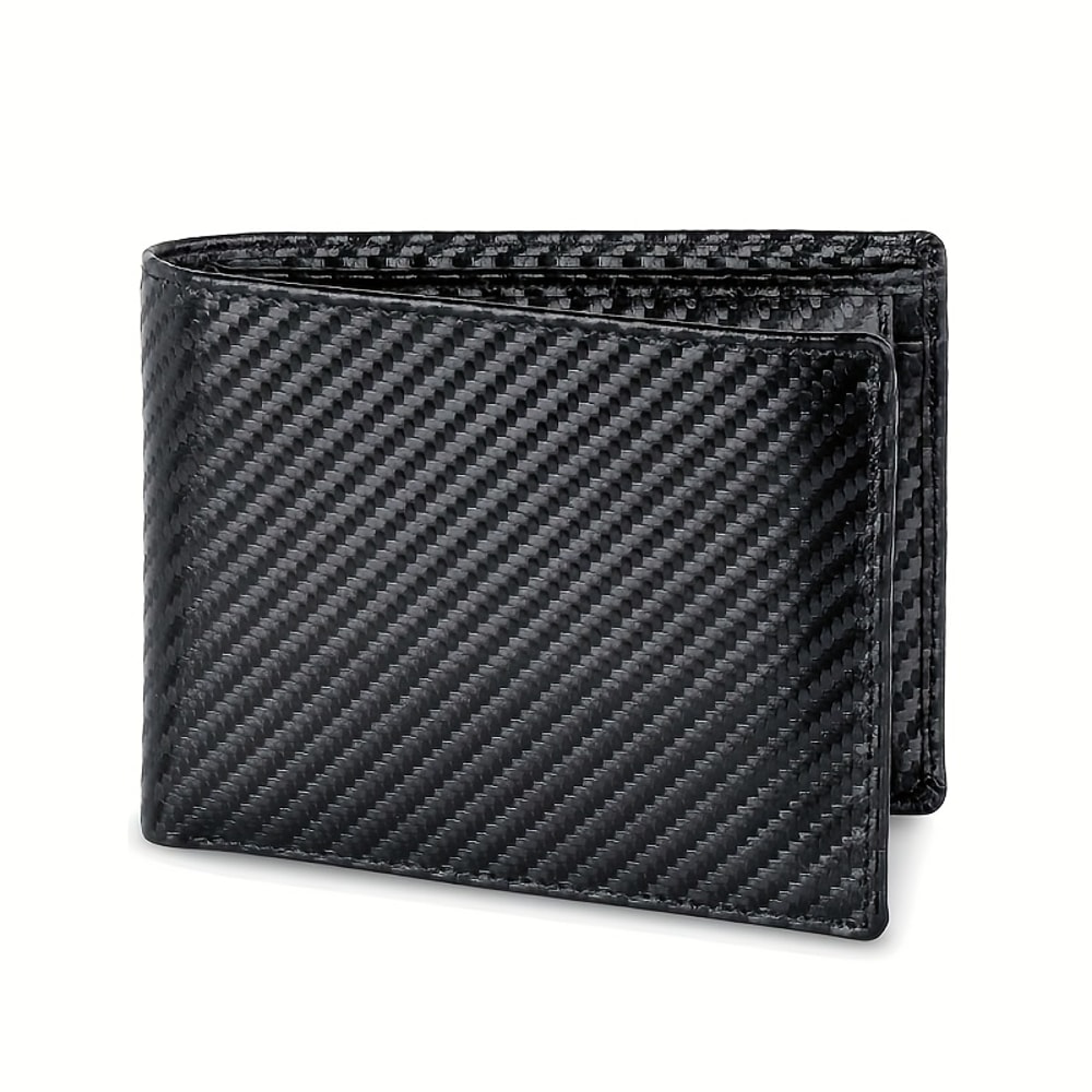Mens RFID Carbon Fiber Wallet With Coin Pocket Durable Secure Wallet For Men 5