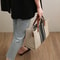 Stylish Large Canvas Stripe Tote Handbag for Women Spacious Top Handle Shoulder & Crossbody Bag