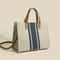 Stylish Large Canvas Stripe Tote Handbag for Women Spacious Top Handle Shoulder & Crossbody Bag