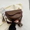 Vintage PU Leather Saddle Bag With Wide Strap Fashionable Crossbody Shoulder Bag 5