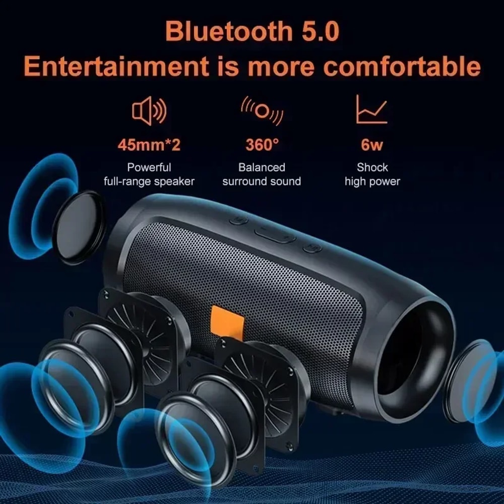 Bluetooth Mini Soundbar Portable Wireless Speaker With Subwoofer Stereo Playback FM Radio 3