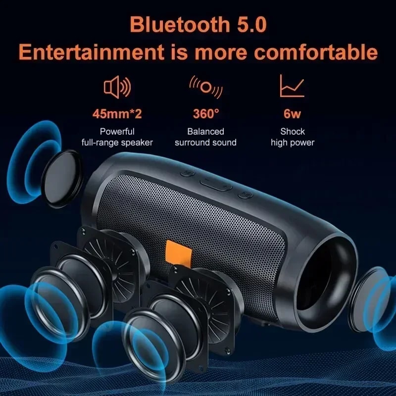 Bluetooth Mini Soundbar Portable Wireless Speaker With Subwoofer Stereo Playback FM Radio 3