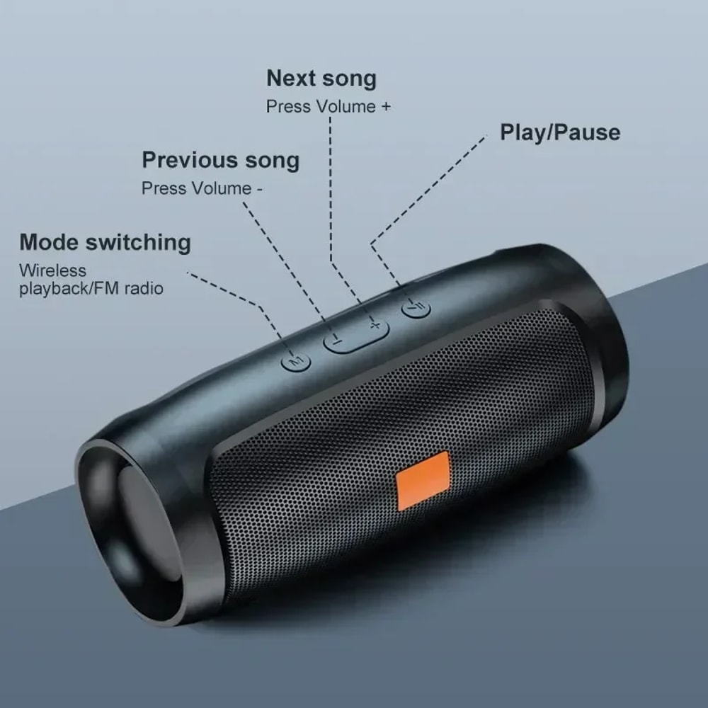 Bluetooth Mini Soundbar Portable Wireless Speaker With Subwoofer Stereo Playback FM Radio 4