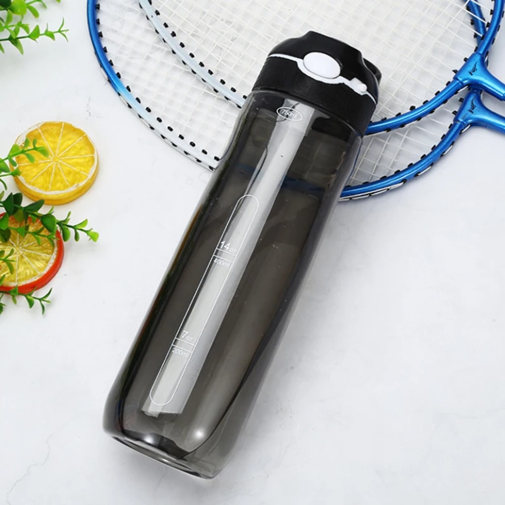Portable Sports Water Bottle With Straw BPA Free Transparent Plastic Drinkware For Camping Hiking A 3
