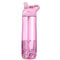 Portable Sports Water Bottle With Straw BPA Free Transparent Plastic Drinkware For Camping Hiking A 4