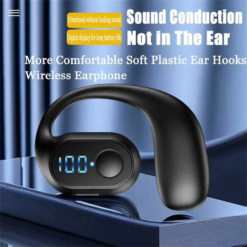 TWS Wireless Earphones with Air Conduction HiFi Sound Noise Cancellation Sports Ear Hook Headset for Smartphones