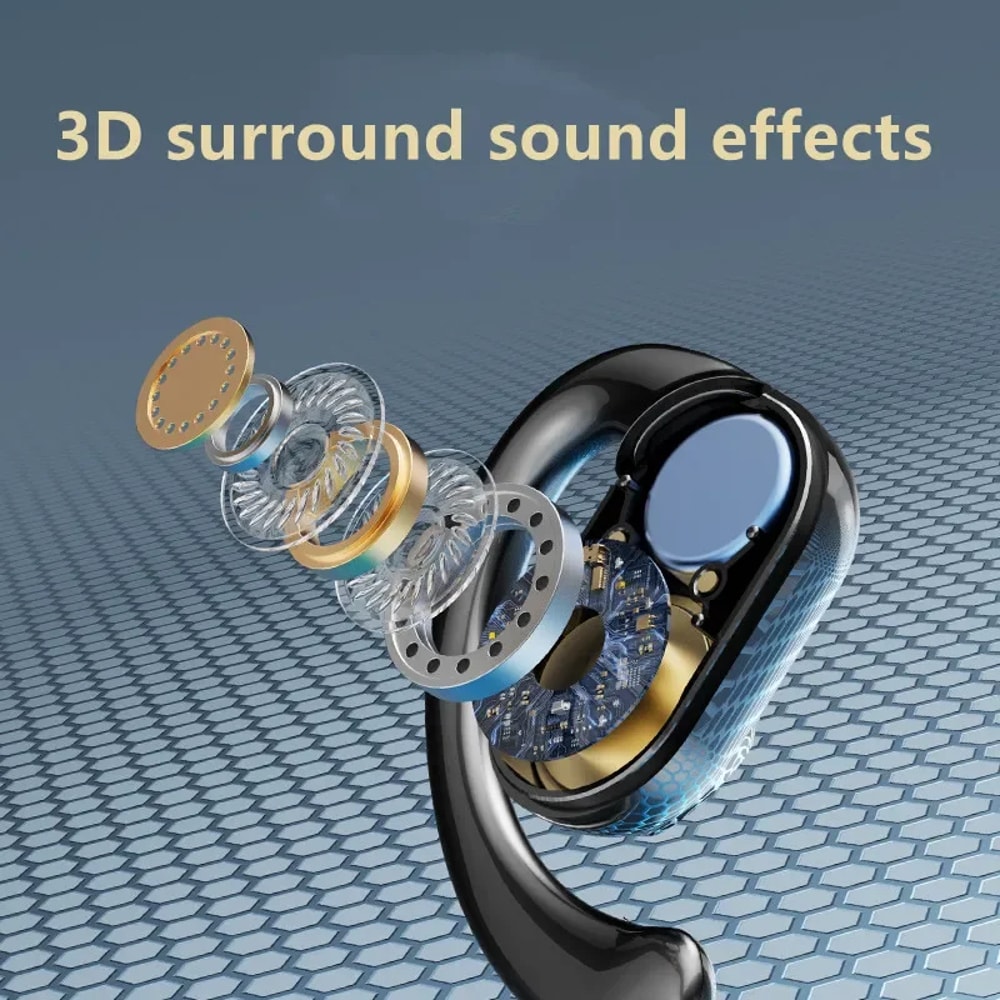 TWS Earhook Bluetooth Earphones Low Latency Gaming Headset with HiFi Stereo & Noise Reduction for Sports