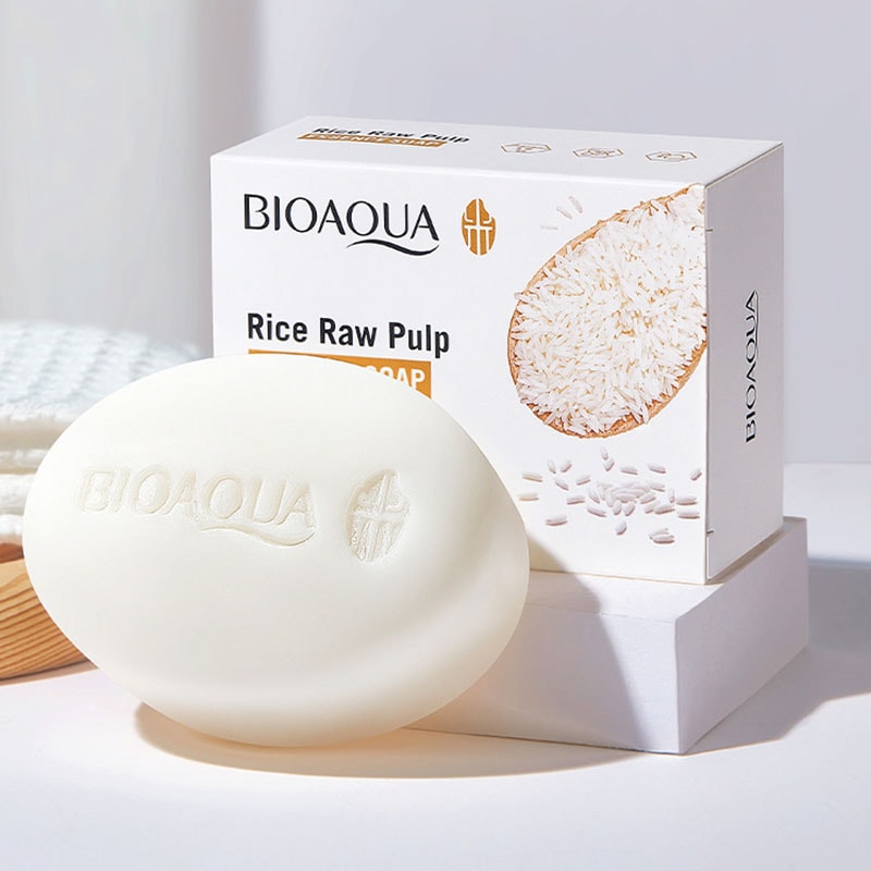 Luxury Rice Raw Pulp Soap Moisturizing Facial Cleanser & Oil Control Soap for Face & Body