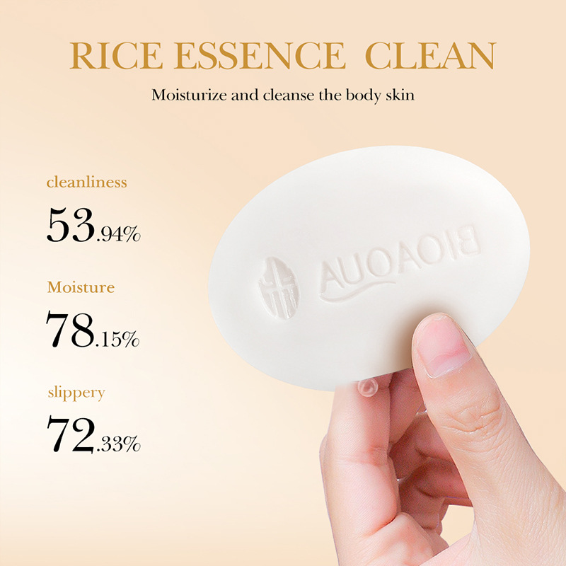 Luxury Rice Raw Pulp Soap Moisturizing Facial Cleanser & Oil Control Soap for Face & Body