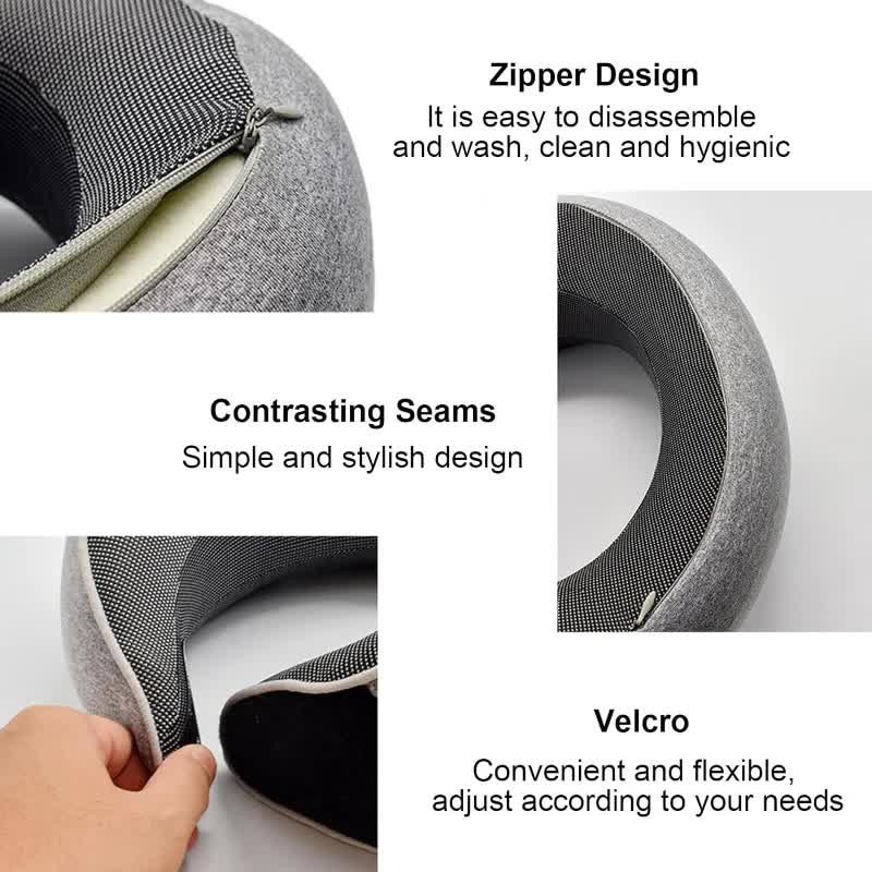 Ultimate Comfort Memory Foam Travel Neck Support Pillow Portable U Shaped Adjustable Sleep Pillow