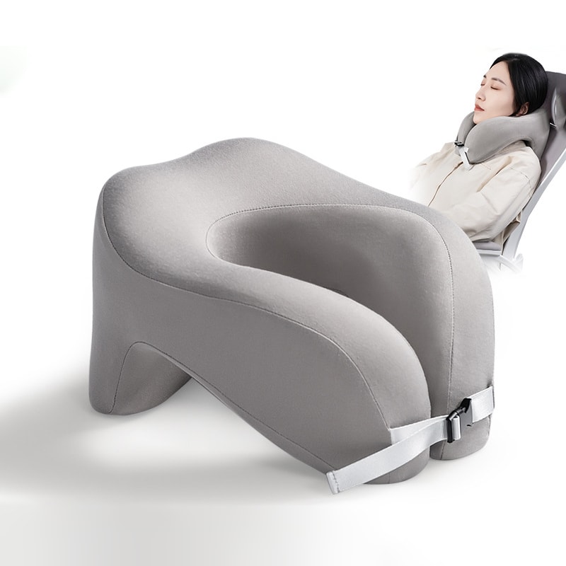 Premium Memory Foam Travel Neck Pillow Ergonomic Airplane Neck Support & Cervical Comfort