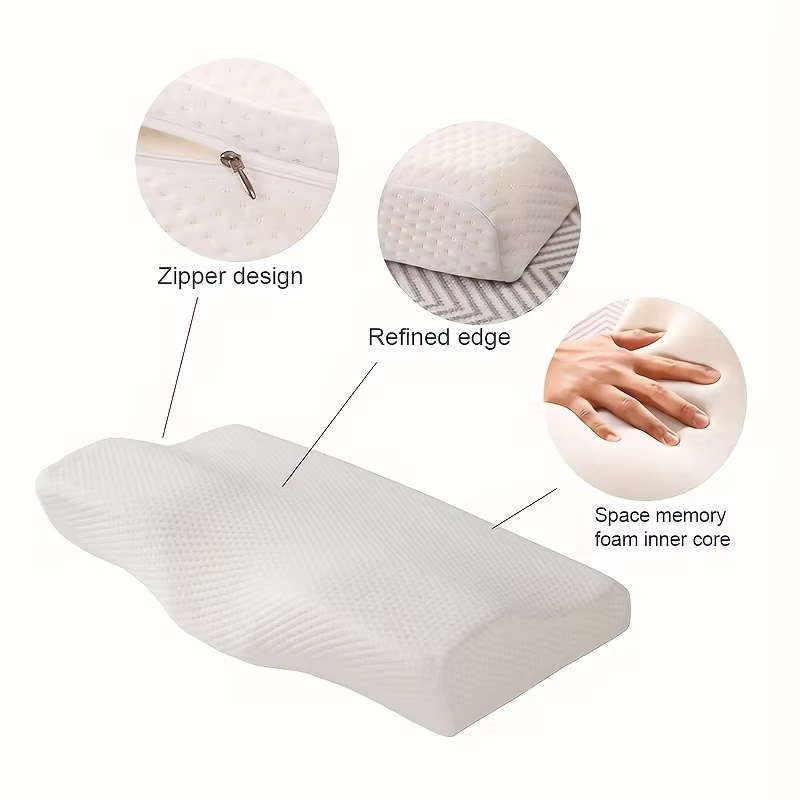 Premium Contour Memory Foam Pillow For Side Back Sleepers With Ergonomic Neck Support 2