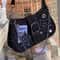 Vintage Star Pattern Canvas Shoulder Bag For Women Trendy Underarm Tote 2