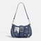 Vintage Star Pattern Canvas Shoulder Bag For Women Trendy Underarm Tote 6