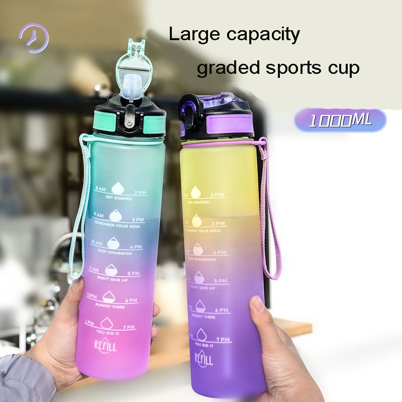 Large Capacity Sports Water BottlePortable Outdoor Cup with Rope