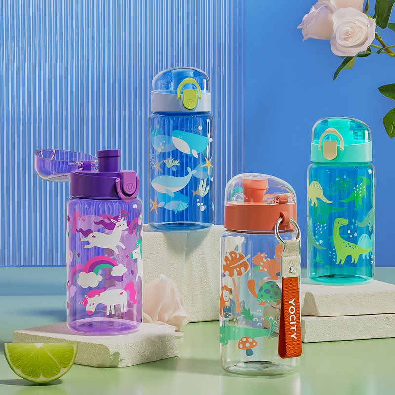 Leakproof Portable Cartoon Water Bottle for Kids with Easy Carry Strap Outdoor School & Travel Essential