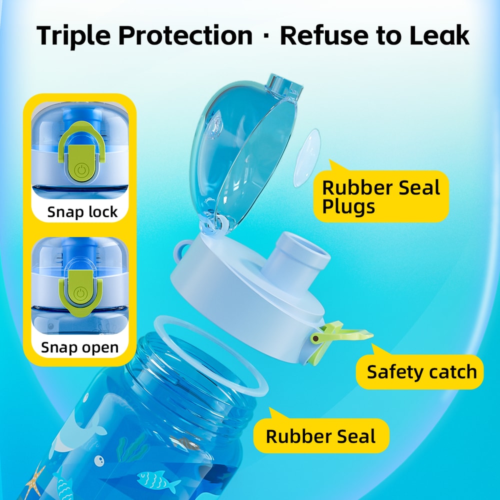 Leakproof Portable Cartoon Water Bottle for Kids with Easy Carry Strap Outdoor School & Travel Essential