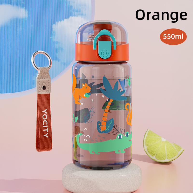 Leakproof Portable Cartoon Water Bottle for Kids with Easy Carry Strap Outdoor School & Travel Essential