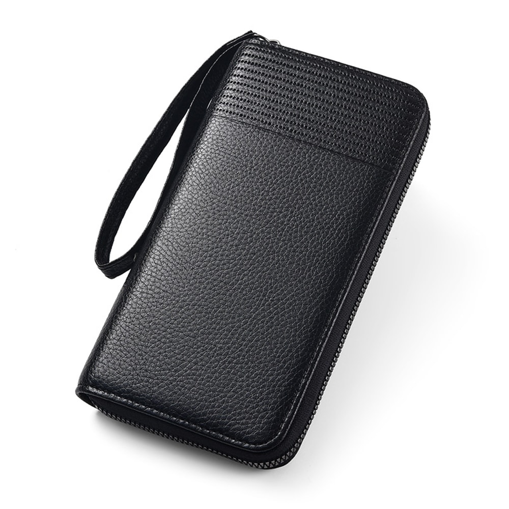 Premium Mens Leather Long RFID Wallet Slim Organizer Credit Card Holder Business Zipper Clutch 0