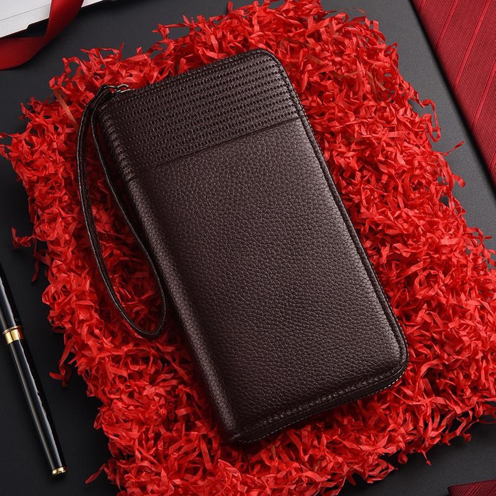 Premium Mens Leather Long RFID Wallet Slim Organizer Credit Card Holder Business Zipper Clutch 5