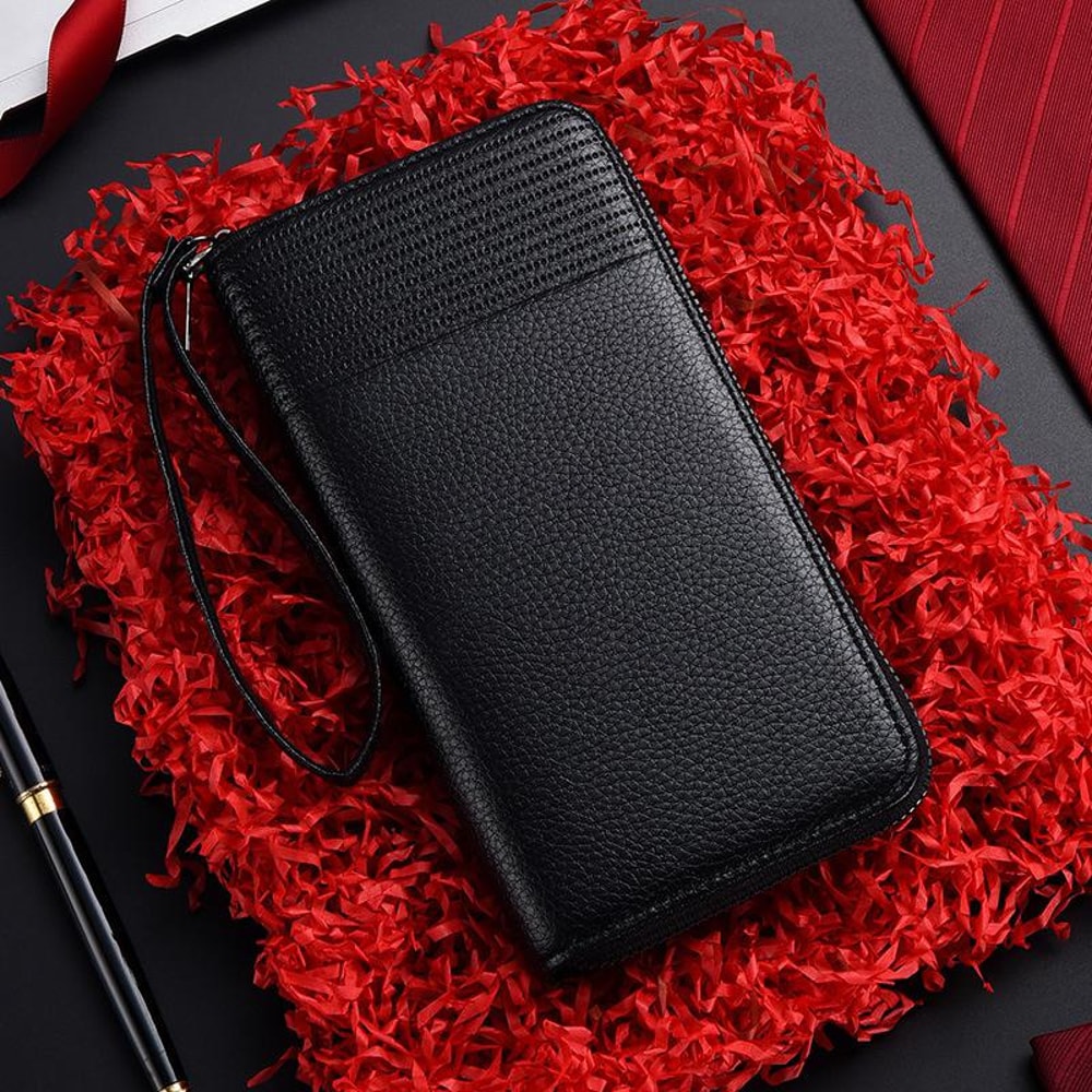 Premium Mens Leather Long RFID Wallet Slim Organizer Credit Card Holder Business Zipper Clutch 6