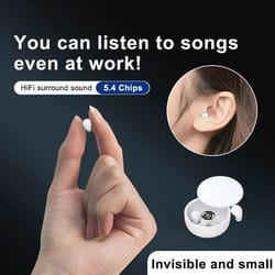 premium invisible wireless earbuds with sliding charging case comfort sleep sport & deep bass