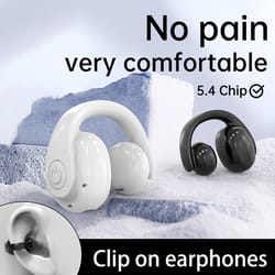 bone conduction bluetooth ear clip wireless sports headset with noise reduction mic