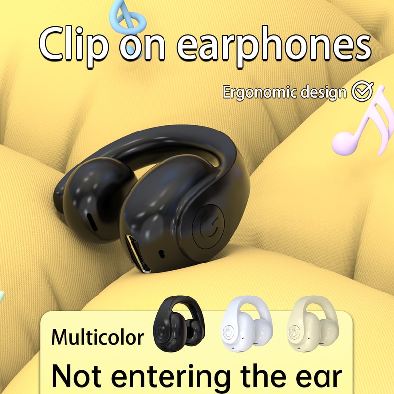 Bone Conduction Bluetooth Ear Clip Wireless Sports Headset with Noise Reduction Mic