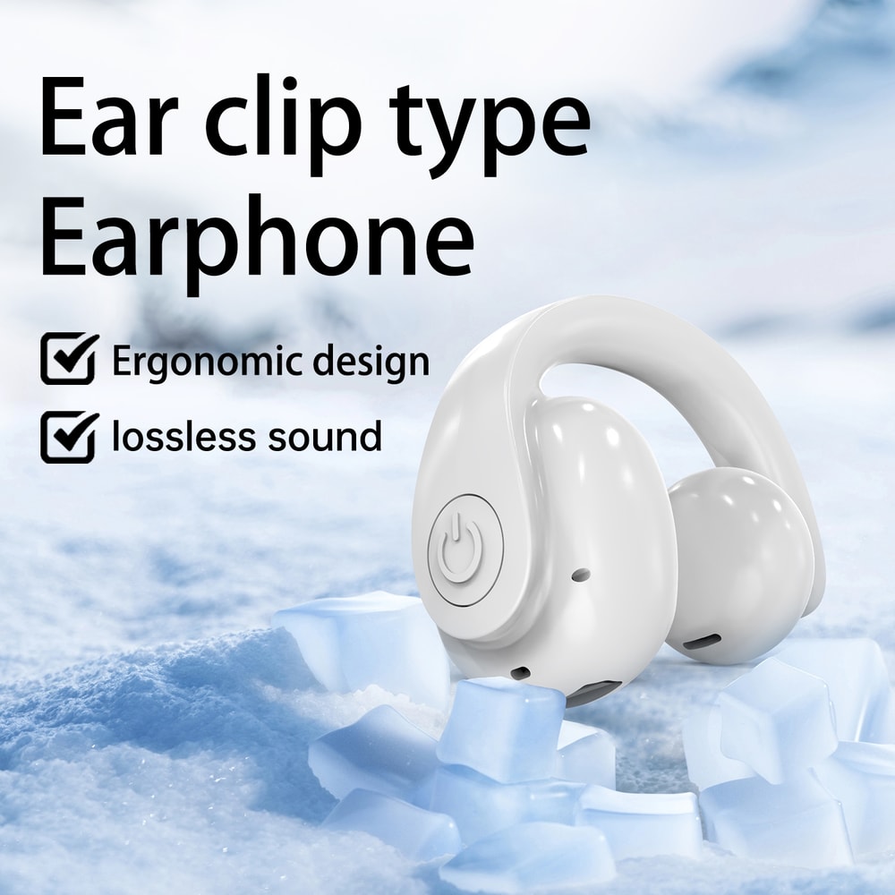 Bone Conduction Bluetooth Ear Clip Wireless Sports Headset with Noise Reduction Mic