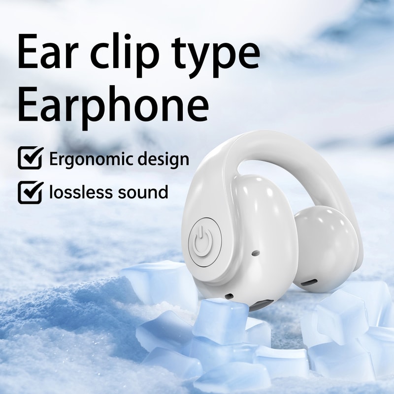 Bone Conduction Bluetooth Ear Clip Wireless Sports Headset with Noise Reduction Mic
