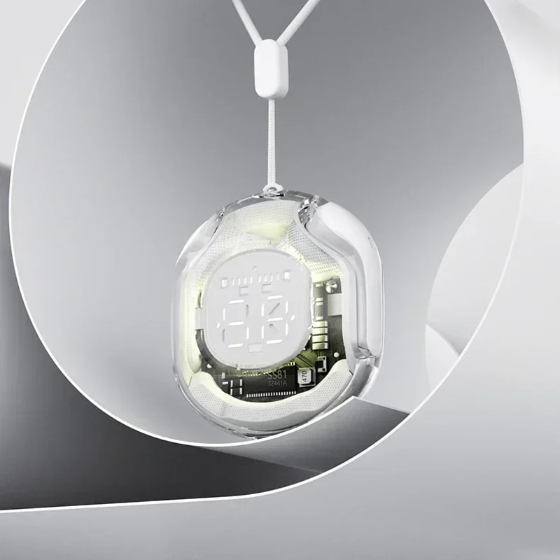 Wireless Transparent TWS Earbuds With LED Power Display & ENC Noise Cancellation Premium Bluetooth Stereo Earphones