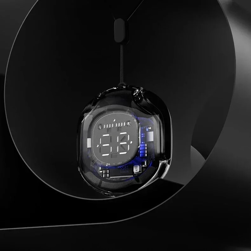 Wireless Transparent TWS Earbuds With LED Power Display & ENC Noise Cancellation Premium Bluetooth Stereo Earphones
