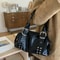 Urban Edge Womens Rivet Shoulder Bag PU Leather Handbag With Large Capacity 0