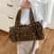 Vintage Leopard Rivet Motorcycle Barrel Messenger Bag Stylish Womens Leopard Shoulder Bag 0