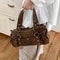 Vintage Leopard Rivet Motorcycle Barrel Messenger Bag Stylish Womens Leopard Shoulder Bag 0