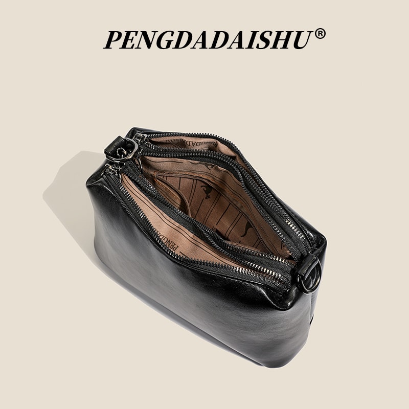 Premium Soft Leather Messenger Bag Stylish Small Crossbody Shoulder Bag For Daily Commute 4