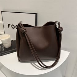 large capacity leather shoulder bag for women fashionable tote