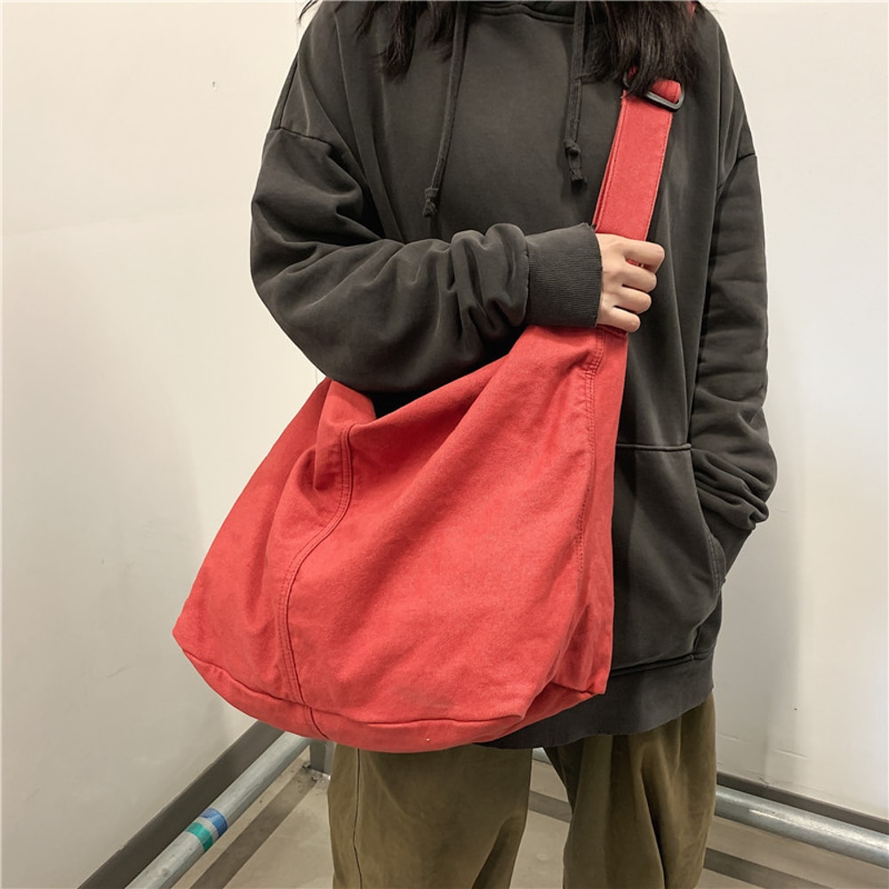 Stylish Large Canvas Shoulder Bag For Women Spacious Large Crossbody Bag Cotton Tote Handbag 3