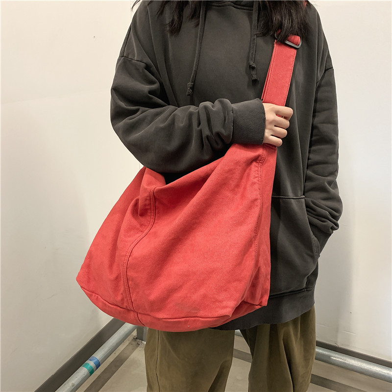 Stylish Large Canvas Shoulder Bag For Women Spacious Large Crossbody Bag Cotton Tote Handbag 3