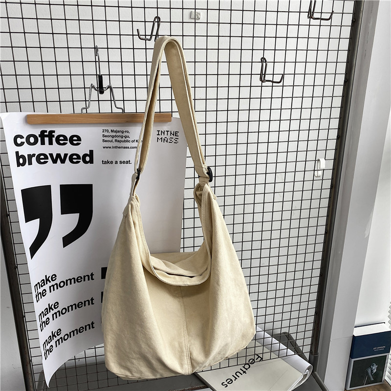 Stylish Large Canvas Shoulder Bag For Women Spacious Large Crossbody Bag Cotton Tote Handbag 6