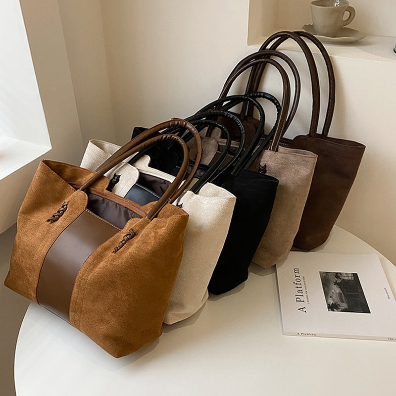 Stylish Large Shoulder Bag For Women Spacious Large Crossbody Bag Cotton Tote Handbag 0