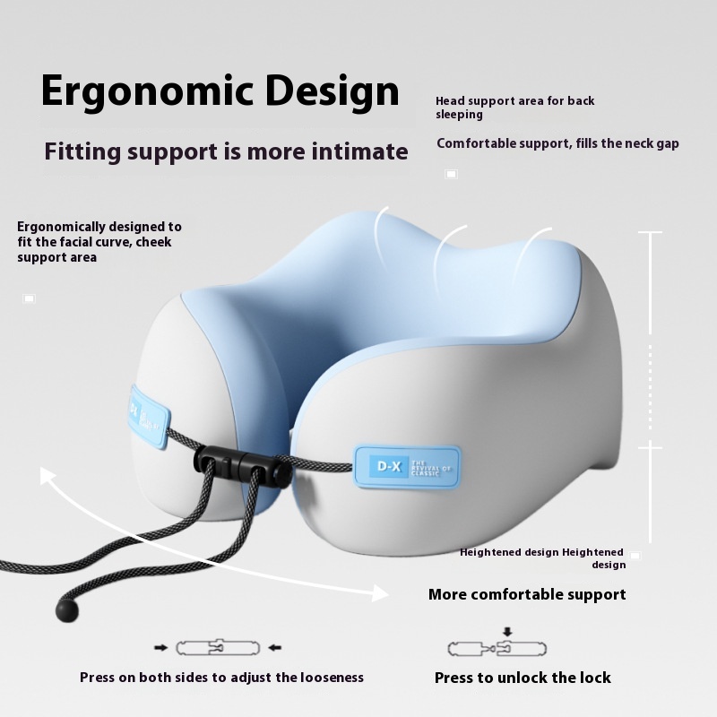 Premium U Shaped Memory Foam Travel Pillow With Cervical Support 3