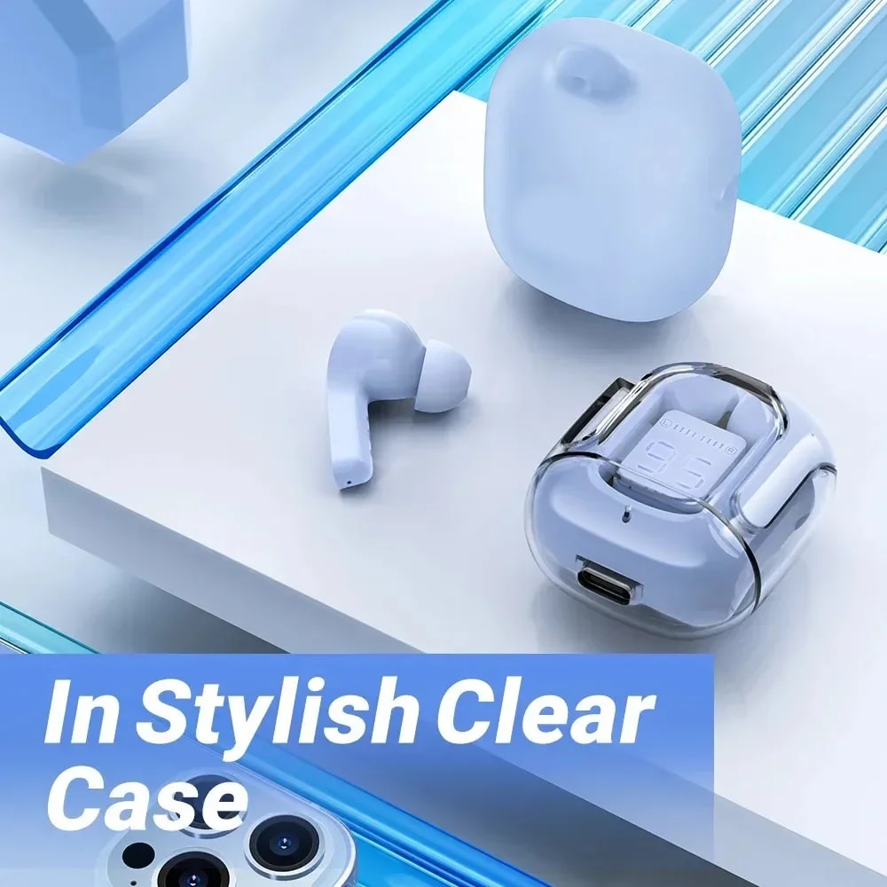 Crystal Clear HIFI Wireless Bluetooth Earbuds with LED Power Display & Long Battery Life