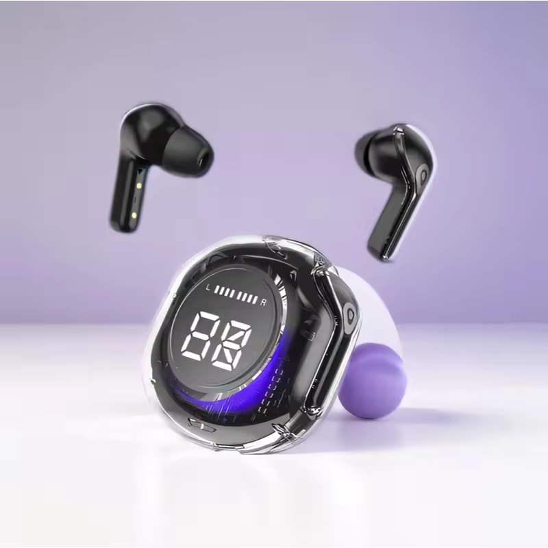 Premium True Wireless Bluetooth Headphones with LED Power Display Stereo Sound Earbuds