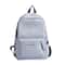Modern Style Large Capacity Backpack Solid Color Unisex School Bag