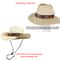 Vintage Unisex Straw Cowboy Hat with Belt Buckle Classic Wide Brim Sun Hat for Outdoor Beach & Holiday