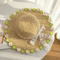 Stylish Womens Daisy Wide Brim Sun Hat Breathable Straw Beach Hat For Summer Sun Protection 4